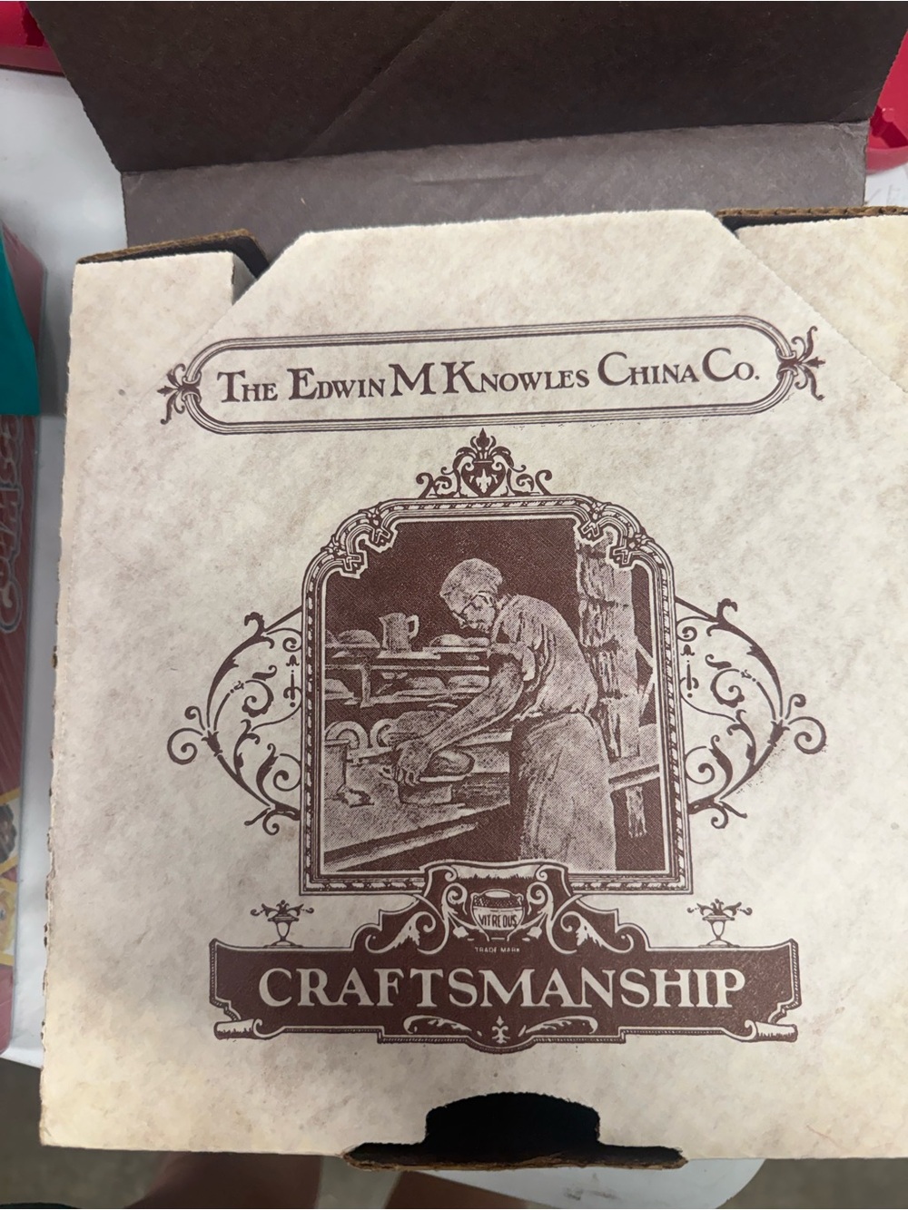 Plate back with maker's mark